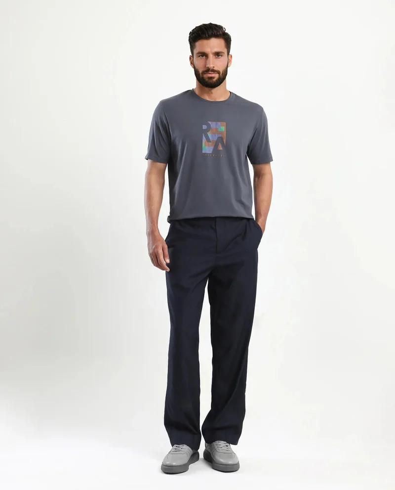 Rare Rabbit Men's Regular Fit Graphic Print T-Shirt