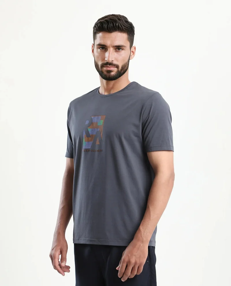 Rare Rabbit Men's Regular Fit Graphic Print T-Shirt