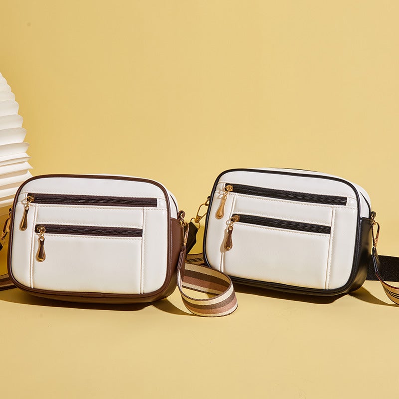 Women's PU Crossbody Square Bag with Wide Shoulder Strap - Image 2