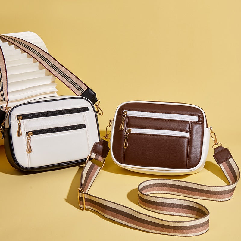 Women's PU Crossbody Square Bag with Wide Shoulder Strap - Image 3