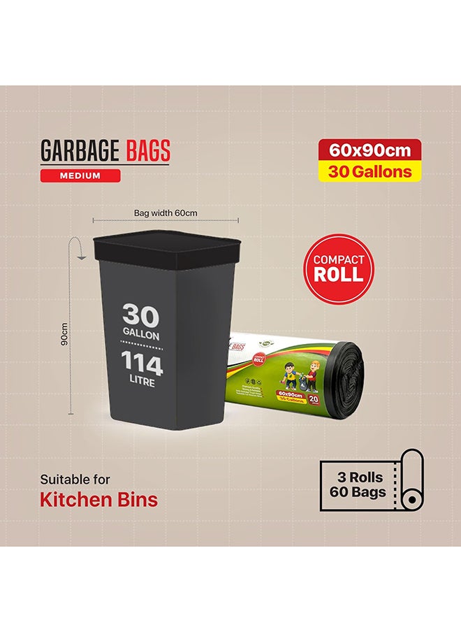 Tru Garbage Bags Compact Roll Black 60x90cm - Pack of 3  - Image 4