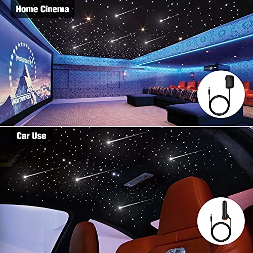 CHINLY Meteor 16W 550pcs 0.03in 13.1ft Car Use Bluetooth RGBW LED Fiber Optic APP/Remote Music Mode Headliner Light Kit+ Shooting Star kit +Adapter+Cigarette Lighter(Non-Twinkle) - Image 3
