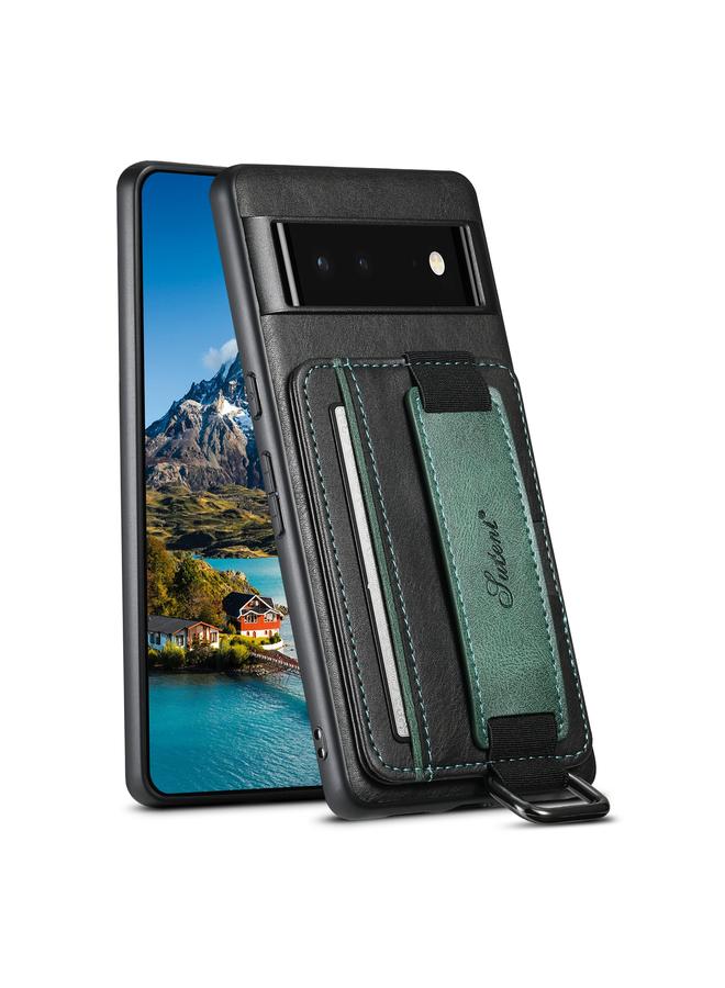 The Bros Case For Googel Pixel 6 Pro H13 Card Wallet Wrist Strap Holder PU Phone Case
