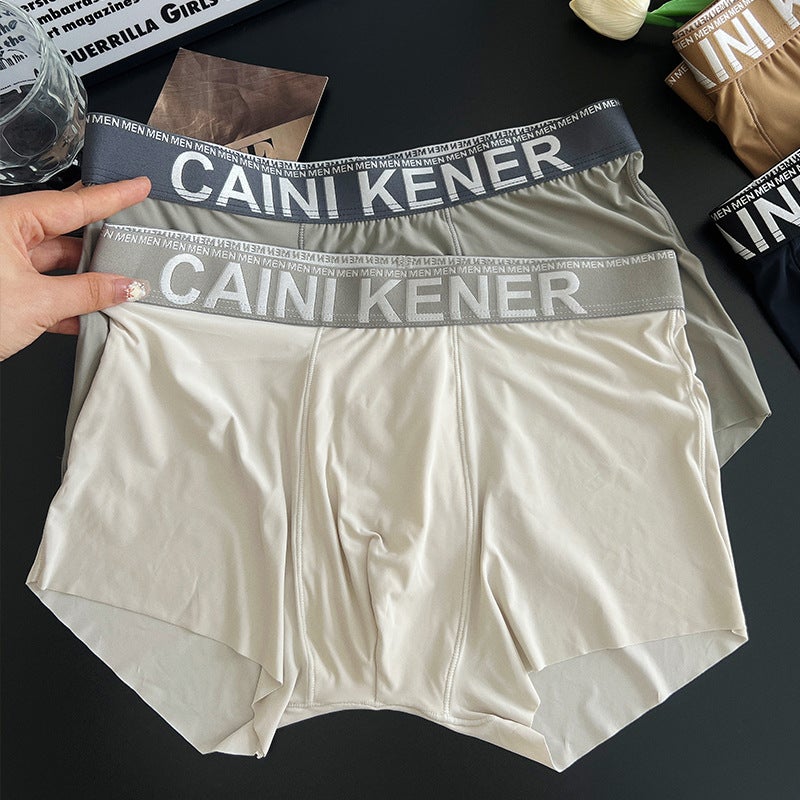 Ice Silk Underwear Men'S Naked Men'S Mid-Waist Underwear Solid Color Traceless Comfortable Polylactic Acid Men'S Underwear Sex Puzzle Shorts - Image 2