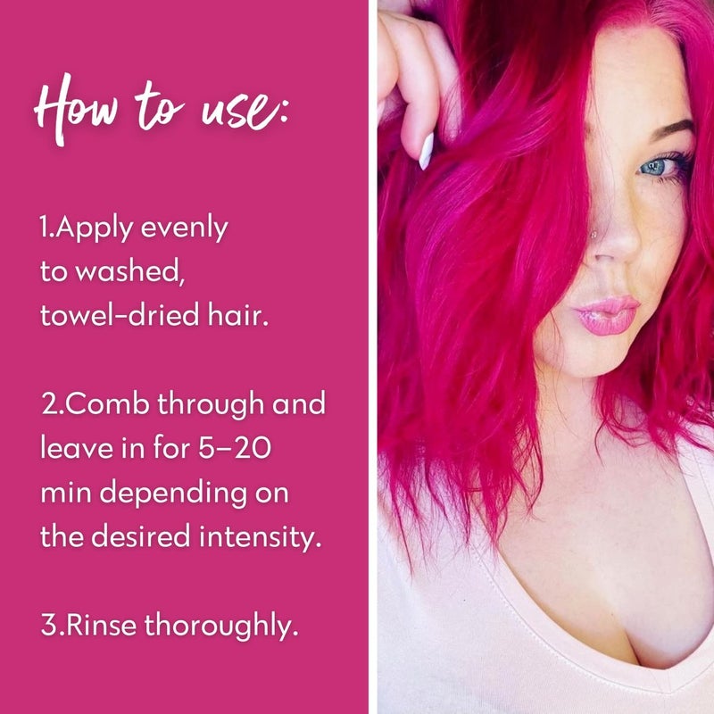 Four Reasons Color Mask INTENSE- Fuchsia â€“ (27 Colors) Intensive Toning Treatment - Color Depositing Conditioner â€“ Semi Permanent Hair Dye for Lightened and Colored Hairâ€“ 100% Vegan, 6.76 fl oz - Image 5