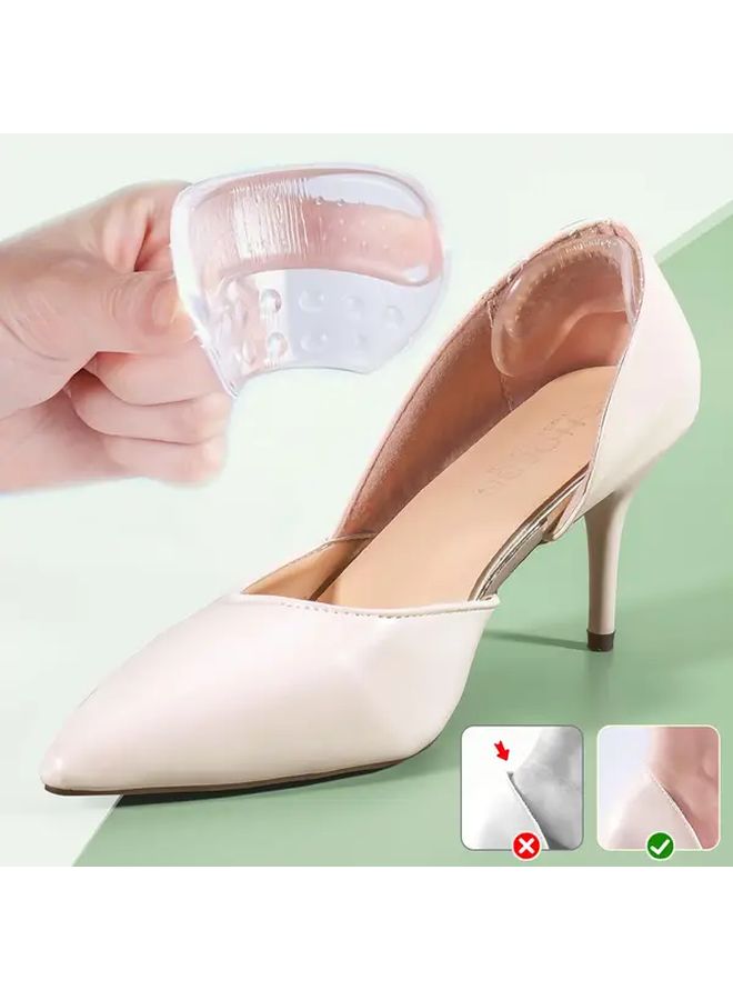 2 Pair Transparent Silicone High Heel Arch Support Insoles Non Slip Wear Resistant Half Size Pads Comfortable Height Increase For Casual Wedding Shoes Women - Image 1