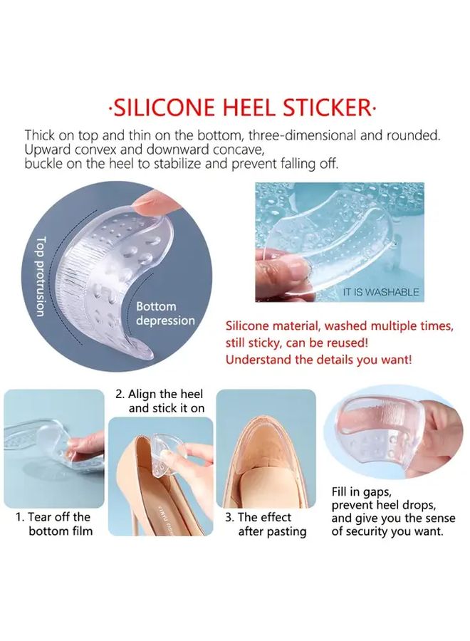 2 Pair Transparent Silicone High Heel Arch Support Insoles Non Slip Wear Resistant Half Size Pads Comfortable Height Increase For Casual Wedding Shoes Women - Image 5