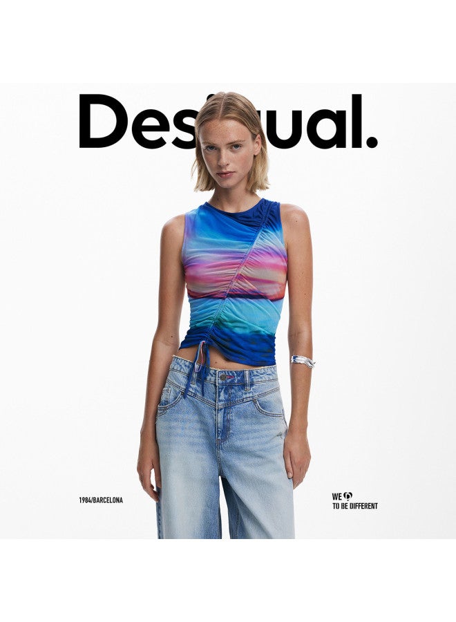 DESIGUAL [Spanish Fashion Luxury] 25 Autumn/Winter New Arrival Washed Denim Distressed Straight Leg Women'S Jeans - Image 4