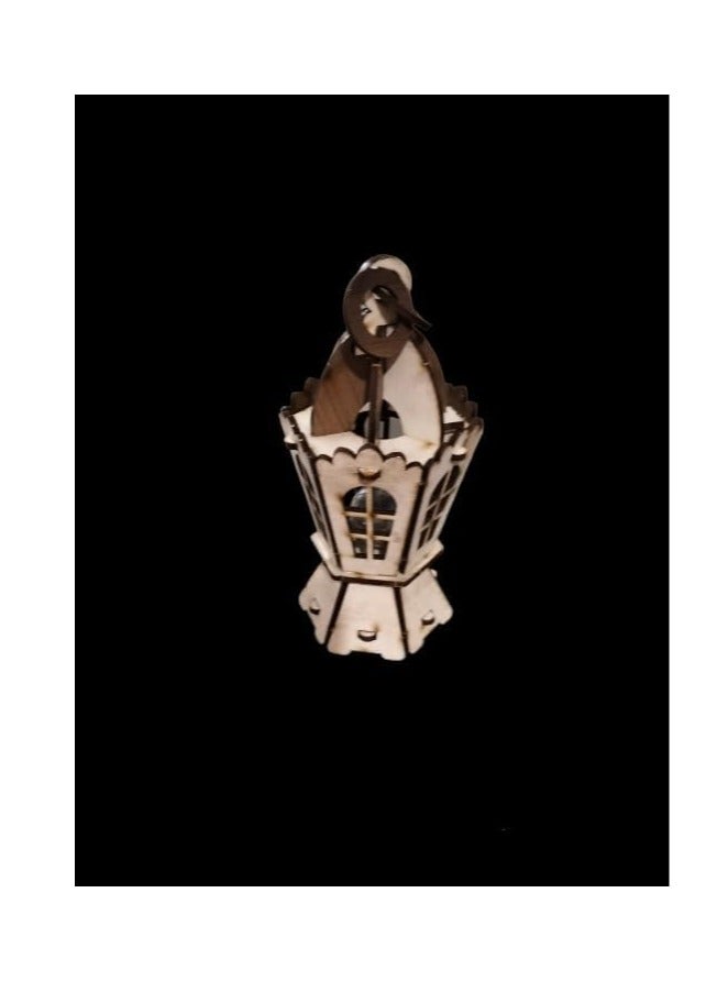 Ramadan Wooden Lantern - 12Cm - Image 3