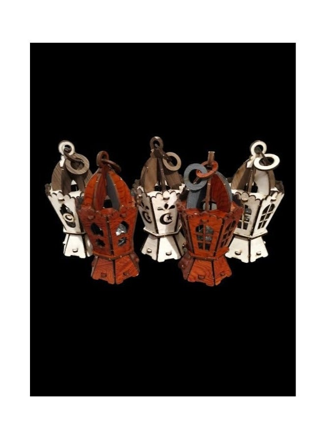 Ramadan Wooden Lantern - 12Cm - Image 4