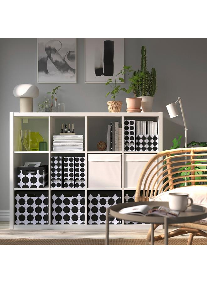 erorex Storage Box With Lid, White Black/Dotted, 25X35X20 Cm - Image 5