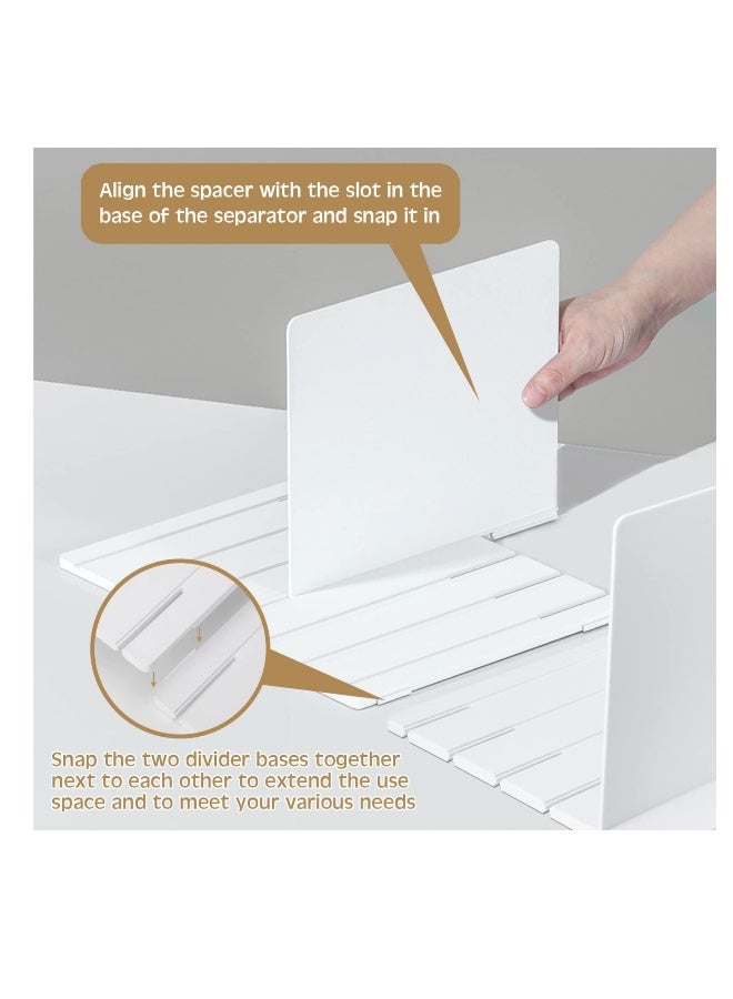 Plastic Purse Handbag Organizer, Adjustable Closet Purse Organizer, 5 Sections Handbag Plastic Shelf Dividers, Cabinet and Bookshelf Organizer for Shirt, Sweater and Books, Set of 1,White - Image 2