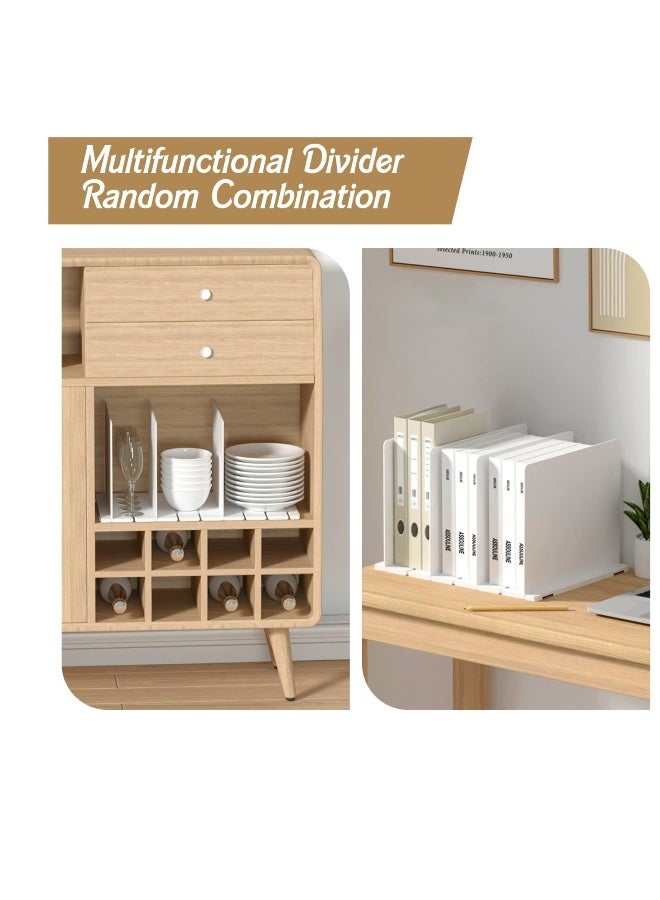 Plastic Purse Handbag Organizer, Adjustable Closet Purse Organizer, 5 Sections Handbag Plastic Shelf Dividers, Cabinet and Bookshelf Organizer for Shirt, Sweater and Books, Set of 1,White - Image 3