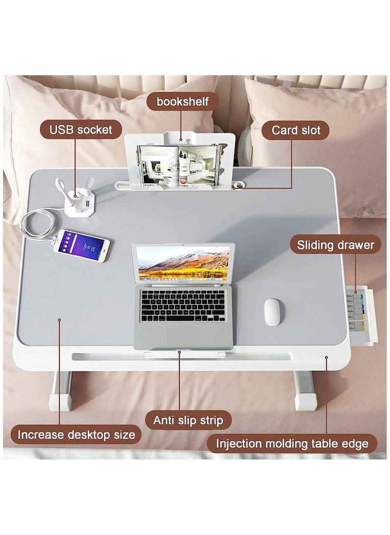 Arabest - Laptop Desk for Bed, Adjustable Laptop Bed Tray Table, Portable Lap Desks with USB Cooling Fan and Foldable Legs, Computer Tray Laptop Stand for Sofa Couch Floor (Black) - Image 1