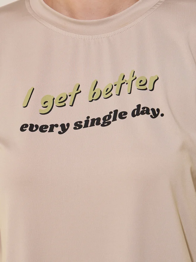 Take Two Take Two Round Neck Slogan Print T-Shirt