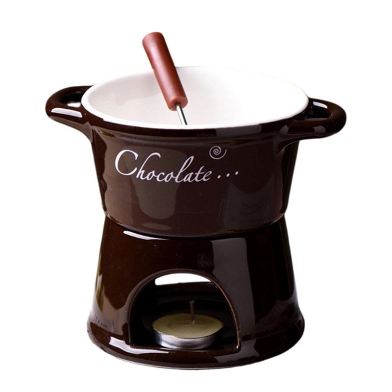 White Ceramic Fondue Cup For Chocolate Cheese Melting Dishwasher Safe Family Gatherings - Image 2