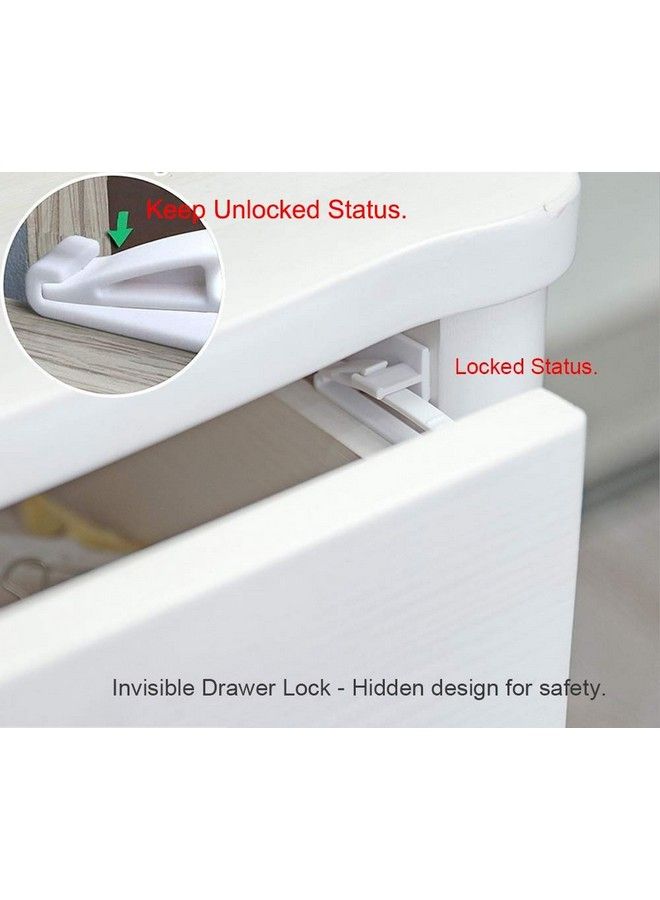 Coolrunner Child Safety Drawer Locks Safety Invisible Drawer Latches With Strong Adhesive For Baby Careonly Fit For Some Drawer Please See Below Before Buying(4 Pack) - Image 5