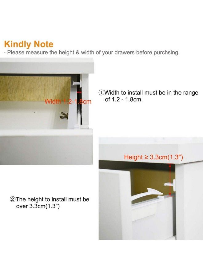 Coolrunner Child Safety Drawer Locks Safety Invisible Drawer Latches With Strong Adhesive For Baby Careonly Fit For Some Drawer Please See Below Before Buying(4 Pack) - Image 3