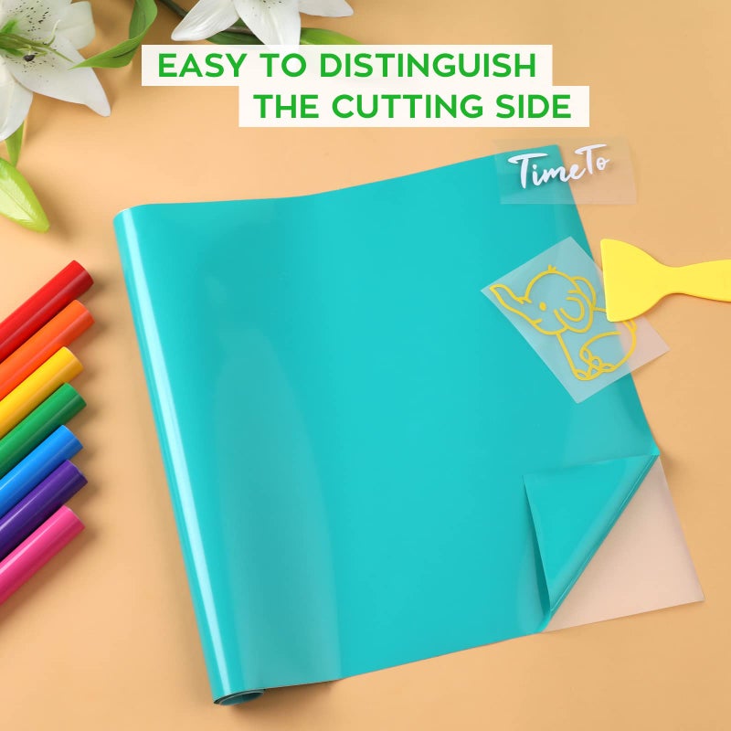 HTVRONT لفائف الفينيل الدائم HTVRONT، 12" × 3 قدم، فينيل دائم متعدد الألوان لـ Cricut و Silhouette - سهل التمزيق والنقل، 18 لفافة من الفينيل اللاصق للاستخدام الداخلي والخارجي - Image 5