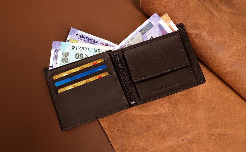 ANTONIO VALERIA Zen Brown Leather Wallet for Men - Image 3
