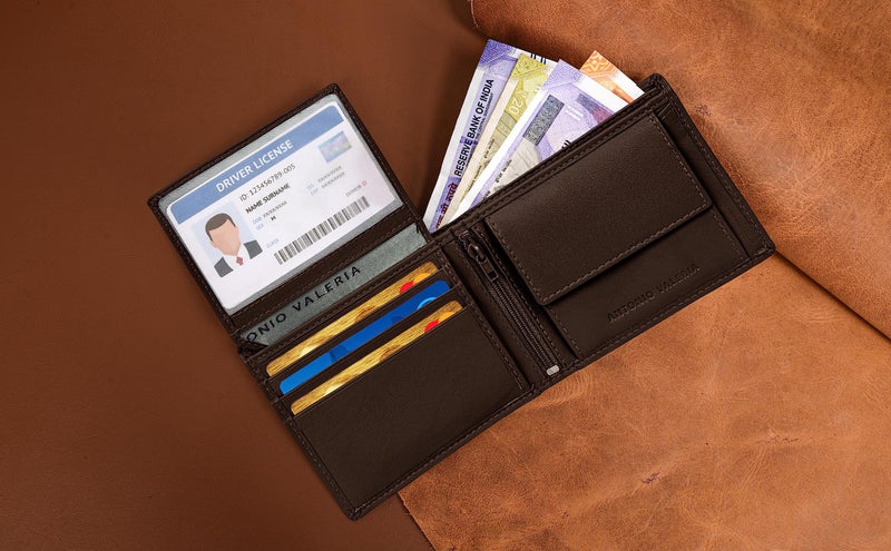 ANTONIO VALERIA Zen Brown Leather Wallet for Men - Image 4