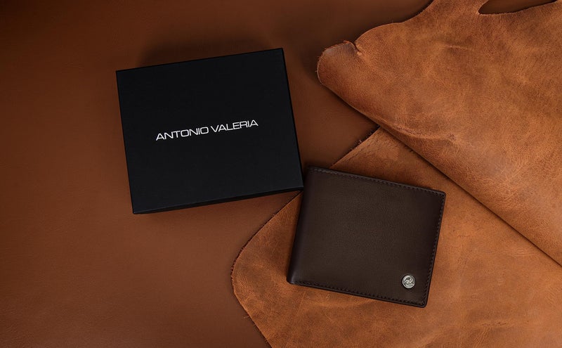 ANTONIO VALERIA Zen Brown Leather Wallet for Men - Image 2
