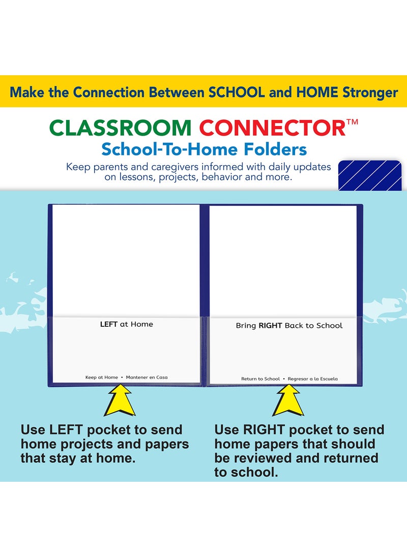 C-Line C-Line Classroom Connector School-to-Home Folders, Blue, 25 per Box (32005)  - Image 5