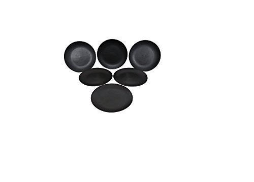 Caffeine Caffeine Ceramic Handmade Stoneware Black Matte Dinner Plates10 inch Set of 6 Ceramic Plates for Dinner (Microwave & Dishwasher Safe) - Image 1