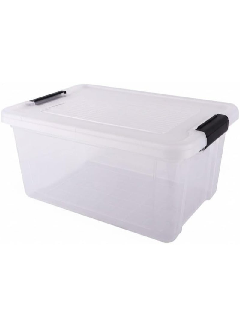 16-liter plastic storage box with airtight clips, multi-colored - Image 1
