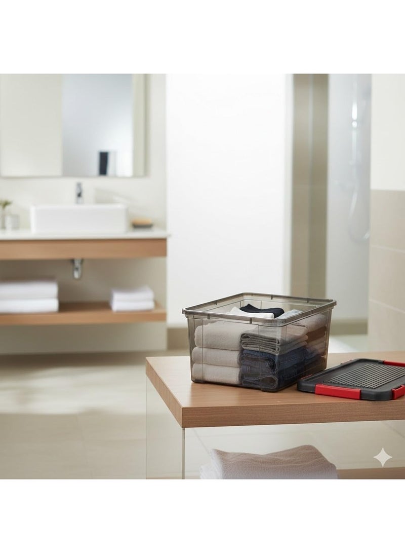 16-liter plastic storage box with airtight clips, multi-colored - Image 3