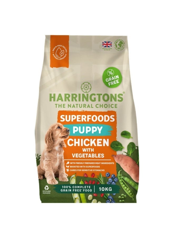 Harringtons Superfoods Chicken with Vegetables Puppy Dry Dog Food 10 KG - Image 1