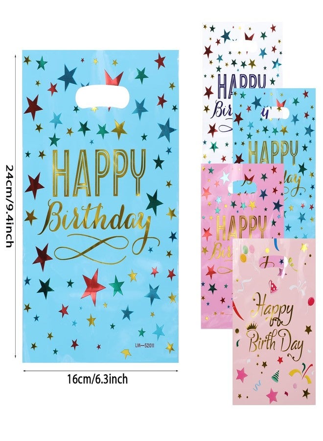 Fadayunn Happy Birthday Party Favor Bags Birthday Candy Bags Goodie Bags for Party Goodie Bag Loot Gift Bags Bulk Plastic Candy Favor Bag for Girl Boy Party Decor 40 PCS 6.3 x 9.4In - Image 2
