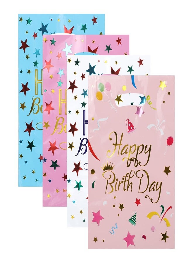 Fadayunn Happy Birthday Party Favor Bags Birthday Candy Bags Goodie Bags for Party Goodie Bag Loot Gift Bags Bulk Plastic Candy Favor Bag for Girl Boy Party Decor 40 PCS 6.3 x 9.4In - Image 1