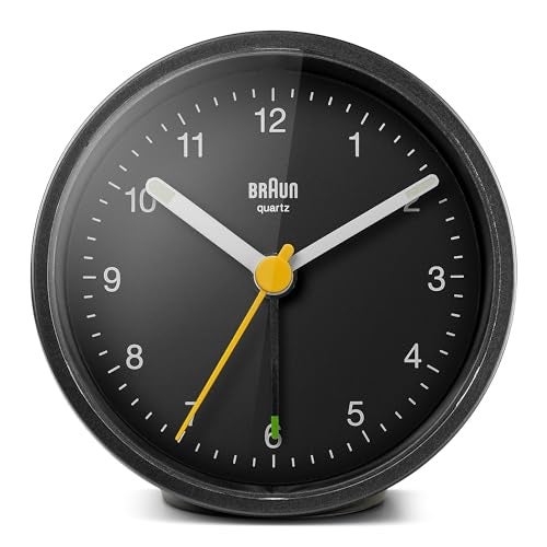 Braun Classic Analogue Alarm Clock with Snooze and Light, Quiet Quartz Movement, Crescendo Beep Alarm in Black, Model BC12B. - Image 5