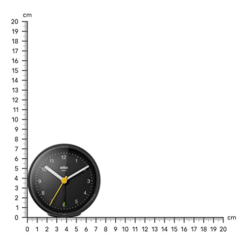 Braun Classic Analogue Alarm Clock with Snooze and Light, Quiet Quartz Movement, Crescendo Beep Alarm in Black, Model BC12B. - Image 3
