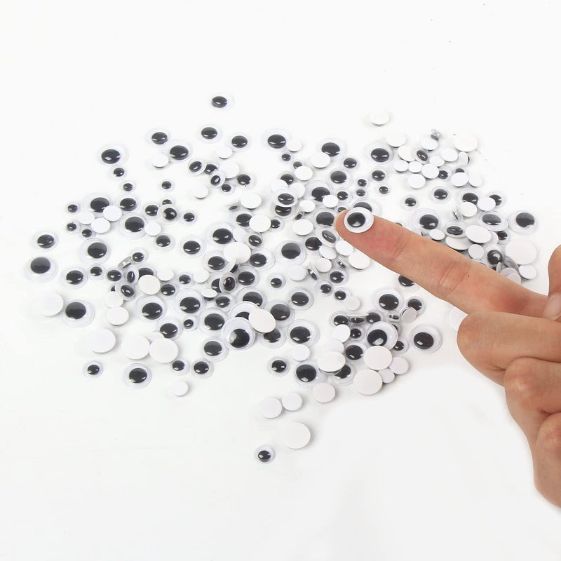 Decora 1000 Pieces 12mm Round Wiggle Googly Eyes with Self-Adhesive for Scrapbooking and Crafts - Image 1