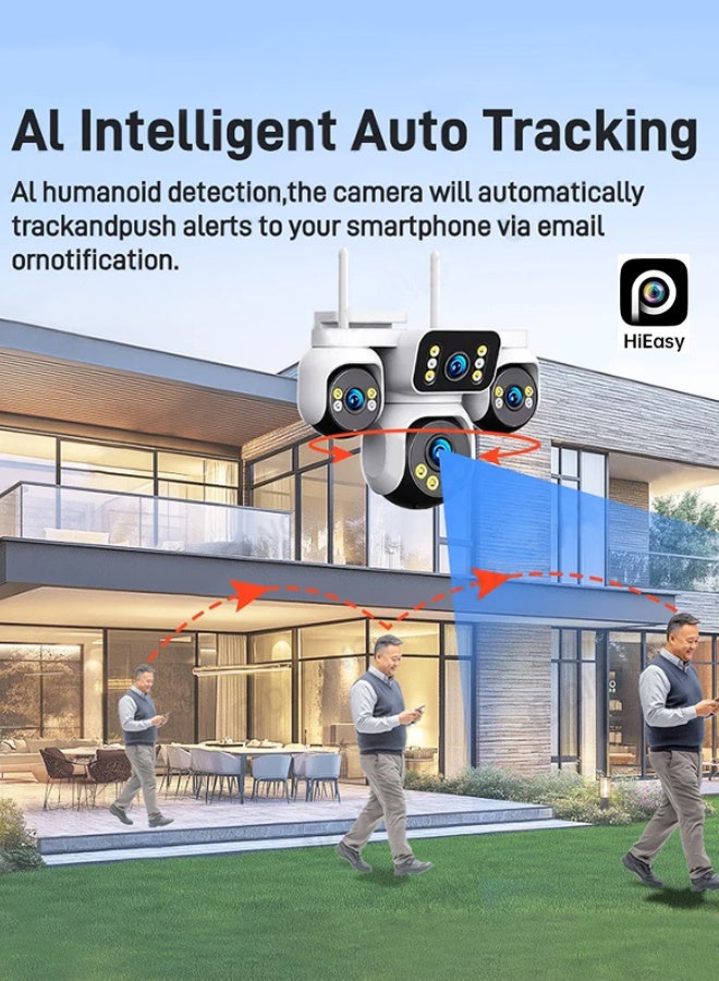 DIFANG 20MP CCTV 4 Lens 4 Screen Security WiFi 360° IP Camera 16X Zoom & Auto Tracking CCTV 10K Wireless Surveillance IP Camera Outdoor WITH 128G Card - Image 3