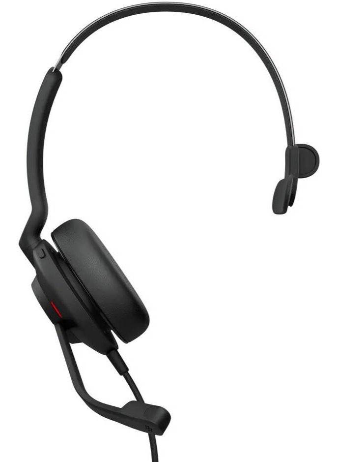 جابرا 1 mAh Evolve2 30 SE MS Mono Wired Headset, 28mm Speaker, Noise-Isolating Ear Cushions, Adjustable Headband, Boom Microphone, USB-A & USB-C Connectivity, Microsoft Teams Certified | 23189-899-779 Black - Image 2