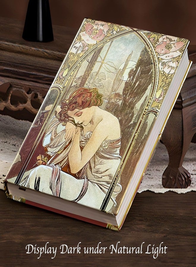 ipoul Fancy Notebook for Women, Gilded Journal Hardcover, 256 Full Color Pages, 5x7 Small Beautiful Journal, Alphonse Mucha Night's Rest, Art Gift for Her Personal Journal. - Image 2