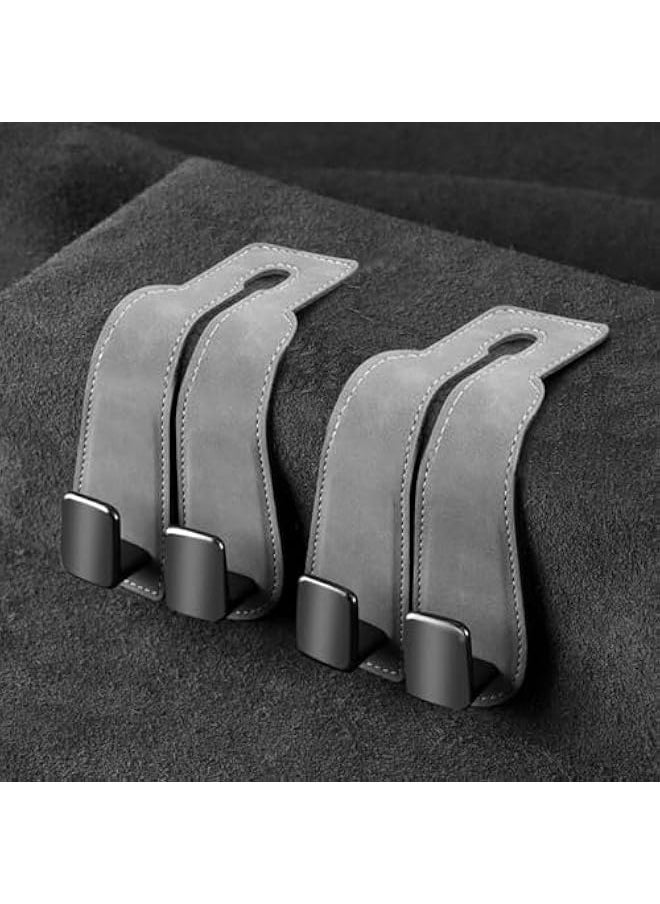 Starwell 2 Pack Car Seat Headrest Hook, Car Purse Hook Car Hooks for Purses and Bags, Car Seat Back Storage Hook Double Hook Holder Car Organization Accessories (Grey)  - Image 1