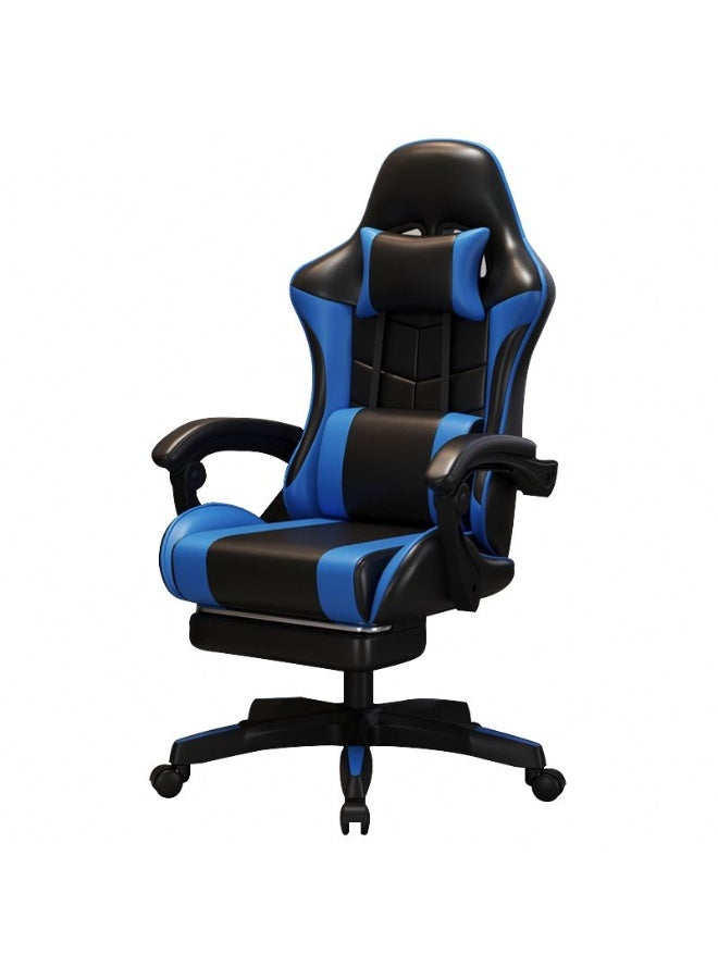 rayze Ergonomic gaming chair, computer chair, height adjustable, PU leather, high backrest, lumbar support, 360° rotation, adjustable tilt angle, ideal for office work or gaming (blue). - Image 1