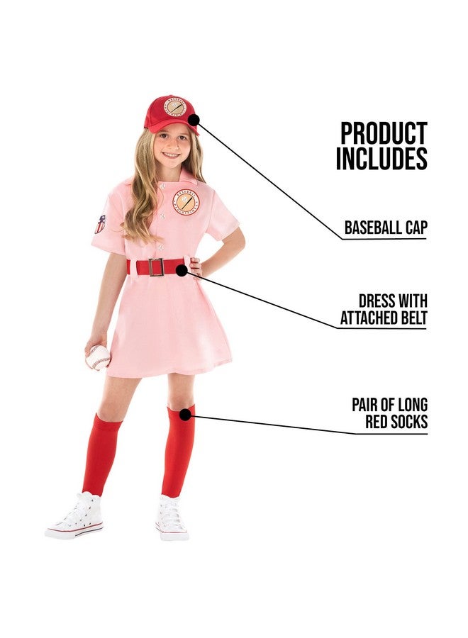 Morph Kids Baseball Costume Girls Peach Pink Baseball League Costume Outfit Halloween Costume For Girls 4-6 years - Image 2