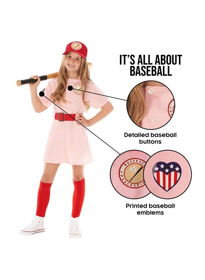 Morph Kids Baseball Costume Girls Peach Pink Baseball League Costume Outfit Halloween Costume For Girls 4-6 years - Image 3