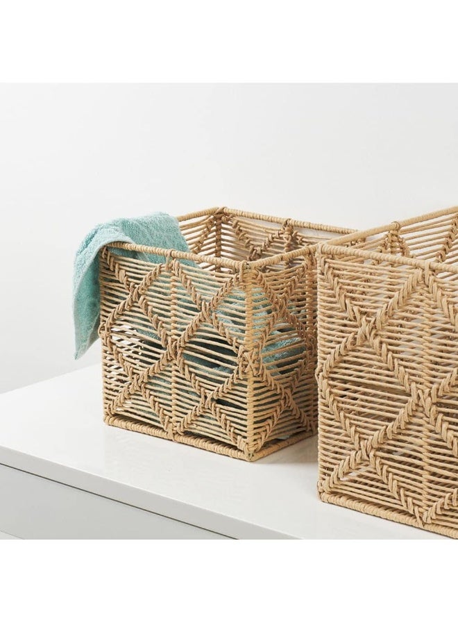 Homesmiths Small Square Paper Rope Basket Natural L25 x W25 x H25 cm - Image 4