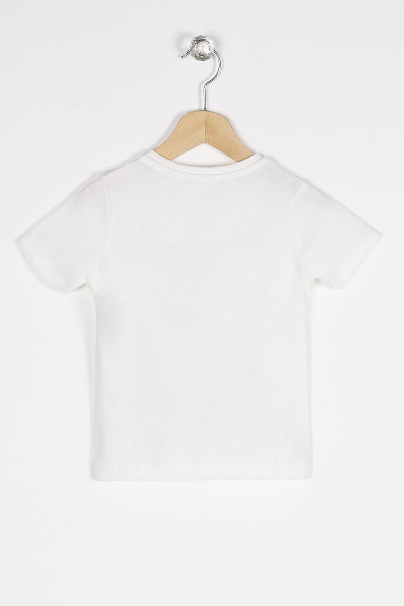 WEWE Crew Neck Short Sleeve Wild And Car Printed White Color Boy T-shirt  - Image 2