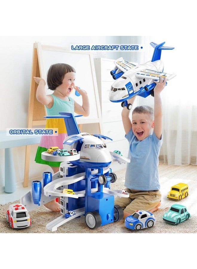 TEMI Kids Airplane Toys Race Track Car Toys For 3 4 5 6 7 Boys Transport Plane Adventure Car Toys For Toddler Age 26 With 8 City Cars Garage Parking Lot Playmat Birthday Gift For Girls - Image 3