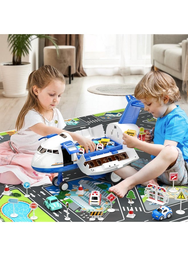 TEMI Kids Airplane Toys Race Track Car Toys For 3 4 5 6 7 Boys Transport Plane Adventure Car Toys For Toddler Age 26 With 8 City Cars Garage Parking Lot Playmat Birthday Gift For Girls - Image 5