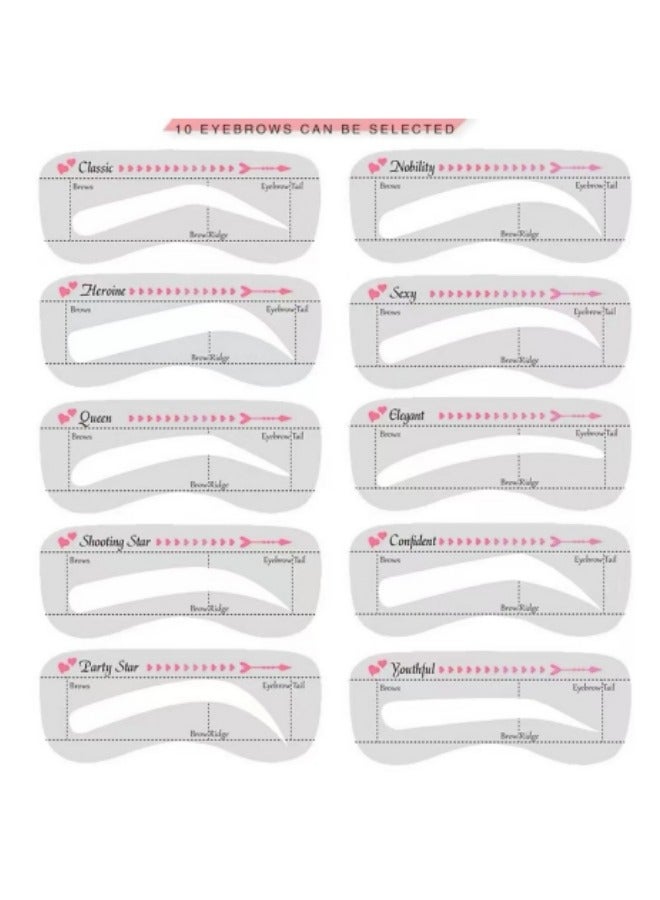 10 نماذج للحواجب، مجموعة استنسل لتشكيل الحواجب - Image 1