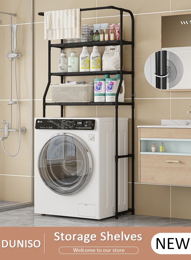DUNISO Over the Washing Machine Storage Rack, 3-Tiers Drum Washer Dryer Stand Shelves, Space Saving Bathroom Balcony Organizer Rack,Large Capacity Laundry Shelf for Home, Hotel - Image 1