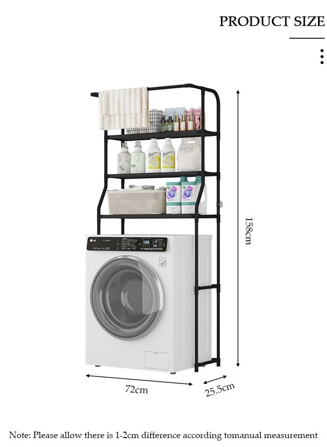 DUNISO Over the Washing Machine Storage Rack, 3-Tiers Drum Washer Dryer Stand Shelves, Space Saving Bathroom Balcony Organizer Rack,Large Capacity Laundry Shelf for Home, Hotel - Image 2